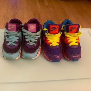 Light Blue/purple & purple/pink/yellow Nike Air Max size 11c